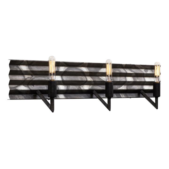 Varaluz Flynne 337B03 Bath Vanity Light 25 in. wide - Artistic Fired Steel