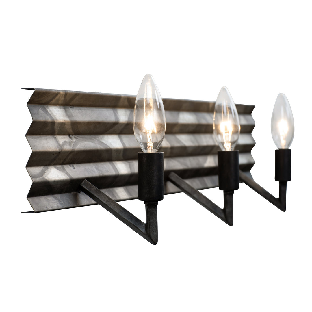 Varaluz Flynne 337B03 Bath Vanity Light 25 in. wide - Artistic Fired Steel