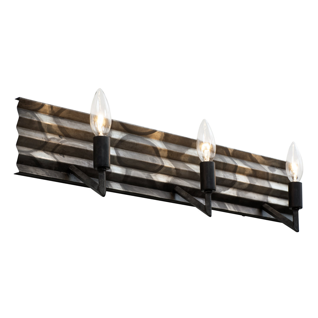 Varaluz Flynne 337B03 Bath Vanity Light 25 in. wide - Artistic Fired Steel