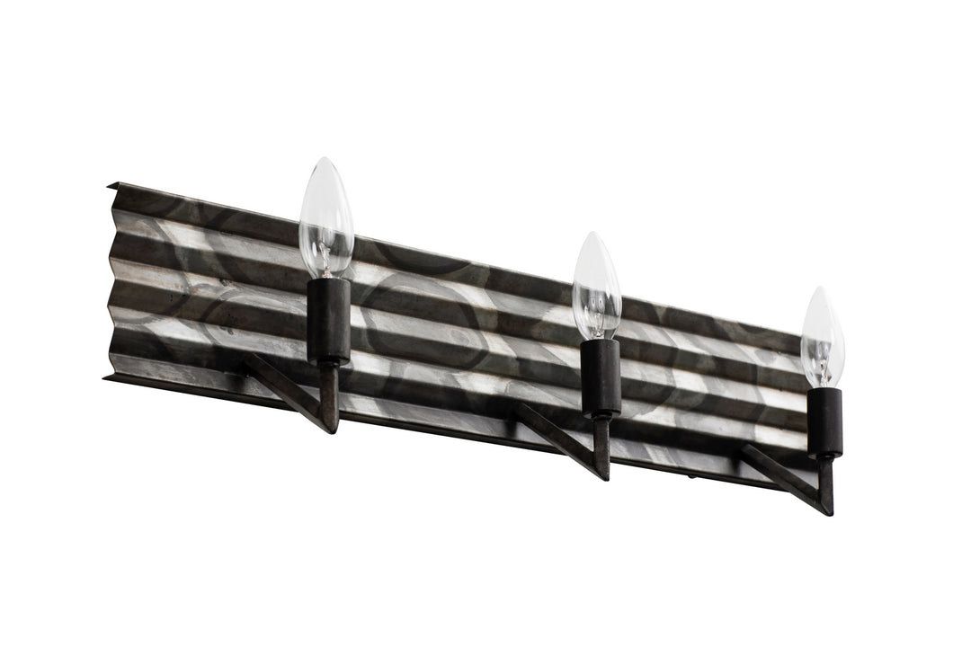 Varaluz Flynne 337B03 Bath Vanity Light 25 in. wide - Artistic Fired Steel