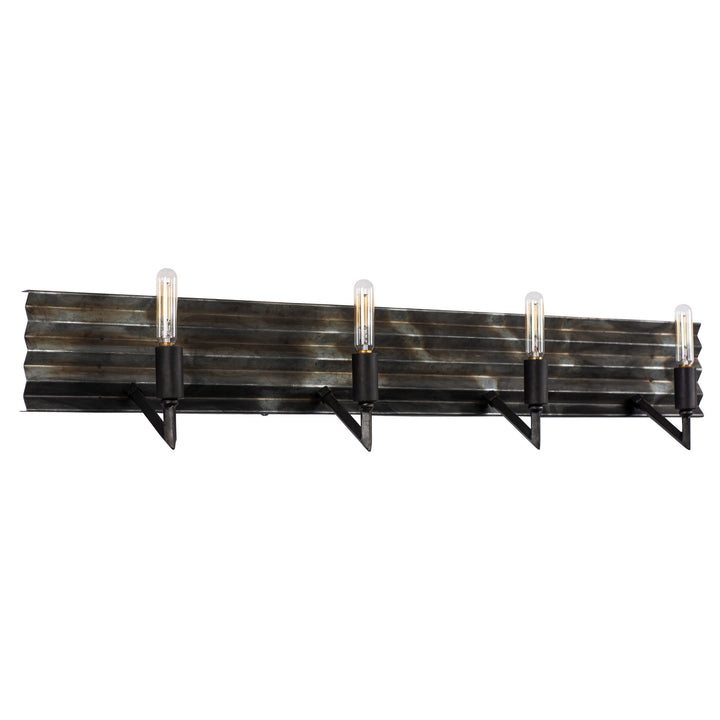 Varaluz Flynne 337B04 Bath Vanity Light 34 in. wide - Artistic Fired Steel