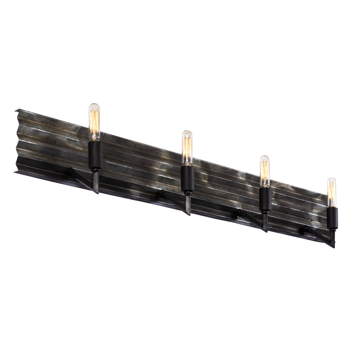 Varaluz Flynne 337B04 Bath Vanity Light 34 in. wide - Artistic Fired Steel