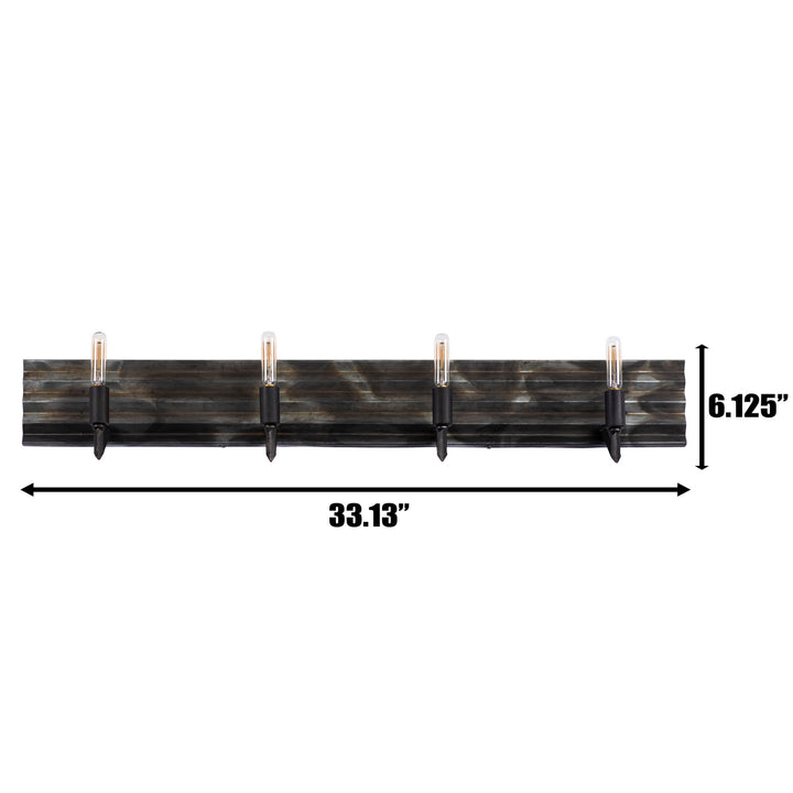 Varaluz Flynne 337B04 Bath Vanity Light 34 in. wide - Artistic Fired Steel