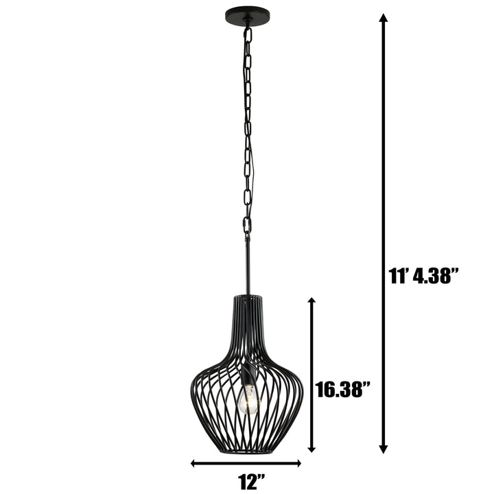 Varaluz Elsa 339P01ABL Pendant Light - Black