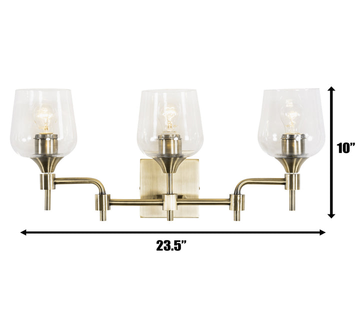 Varaluz Margaux 340B03AB Bath Vanity Light 24 in. wide - Antique Brass