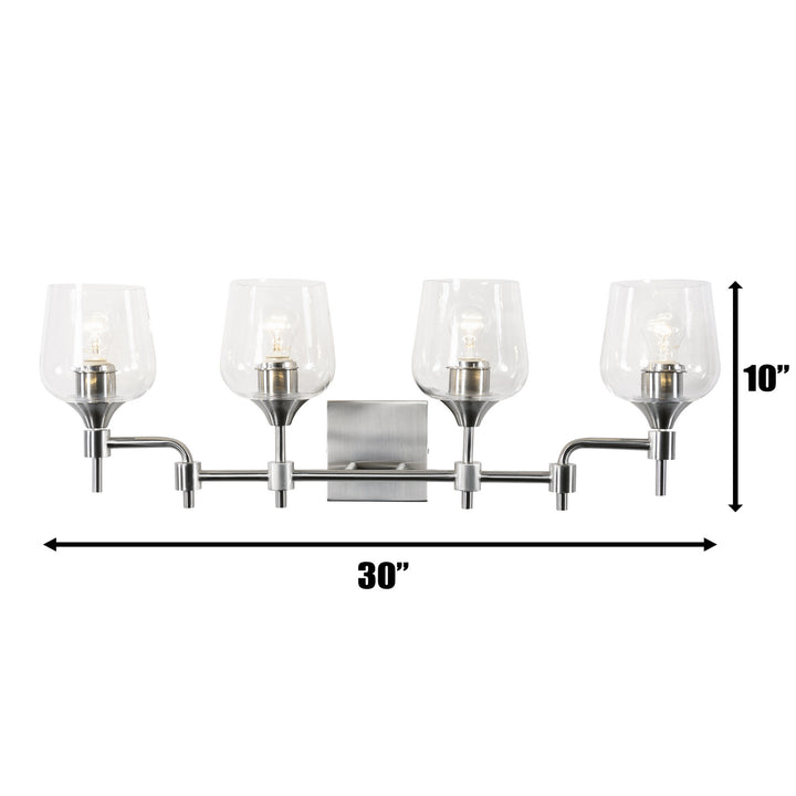 Varaluz Margaux 340B04SN Bath Vanity Light 30 in. wide - Satin Nickel