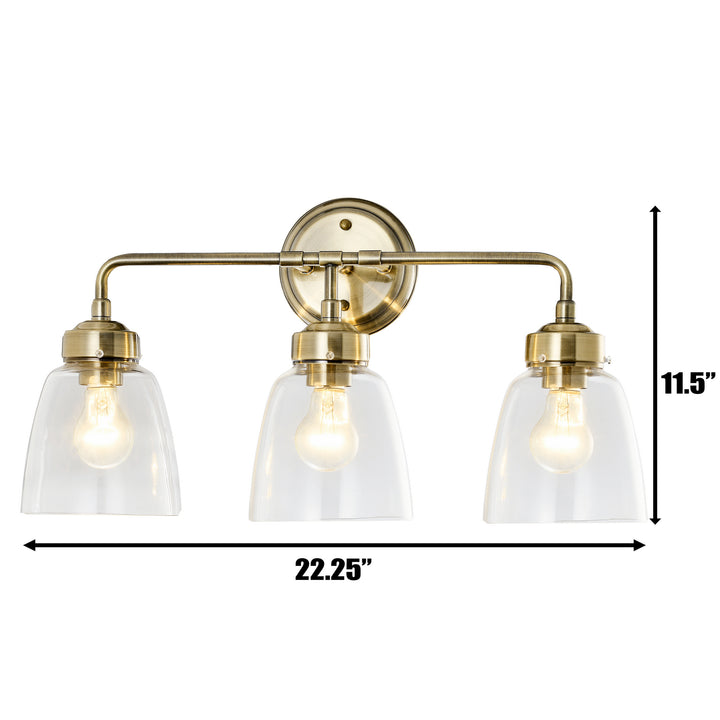 Varaluz Helena 341B03AB Bath Vanity Light 23 in. wide - Antique Brass