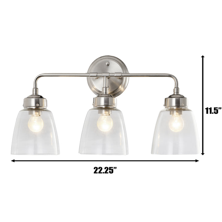 Varaluz Helena 341B03SN Bath Vanity Light 23 in. wide - Satin Nickel