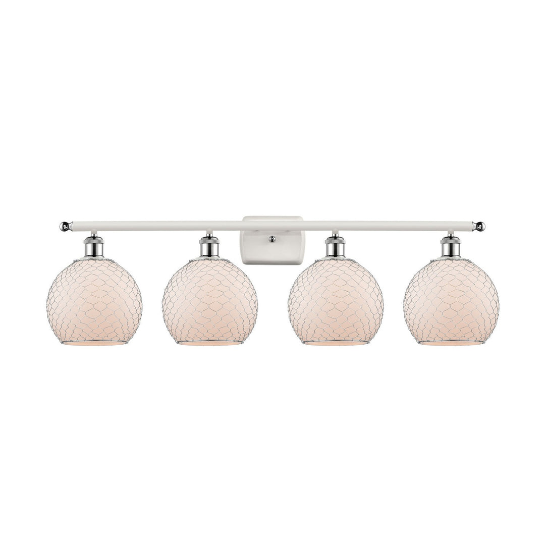 Innovations Ballston 516-4W-WPC-G121-8CSN-LED Bath Vanity Light 36 in. wide - White and Polished Chrome