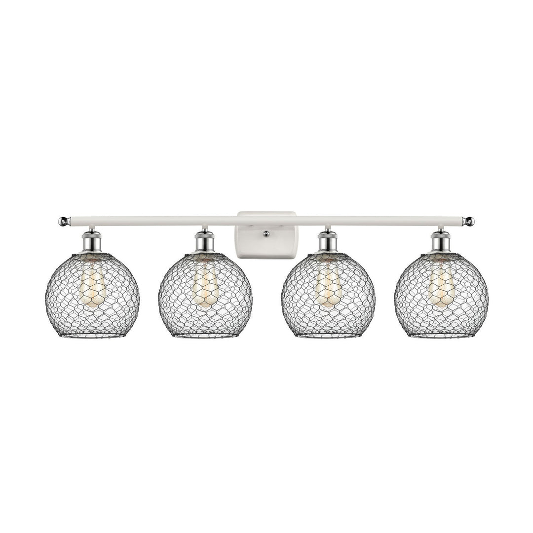 Innovations Ballston 516-4W-WPC-G122-8CBK Bath Vanity Light 36 in. wide - White and Polished Chrome