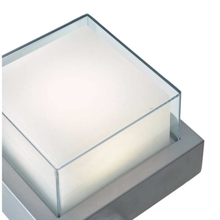Abra Lighting 50024ODW-SL Geo Led Wall Fixture Outdoor Pewter, Nickel, Silver