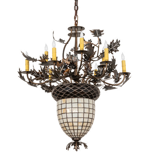 Meyda Tiffany Oak Leaf & Acorn 221201 Chandelier Light - Antique Copper