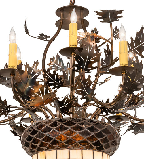 Meyda Tiffany Oak Leaf & Acorn 221201 Chandelier Light - Antique Copper