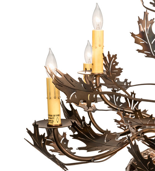 Meyda Tiffany Oak Leaf & Acorn 221201 Chandelier Light - Antique Copper