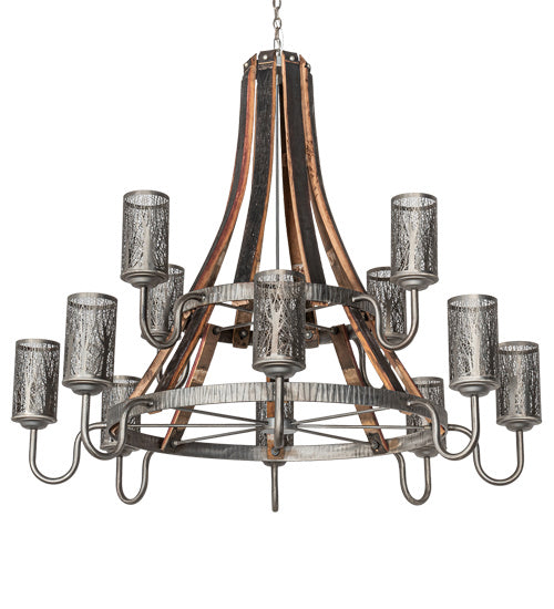 Meyda Tiffany Barrel Stave 221525 Chandelier Light - Steel,Natural Wood