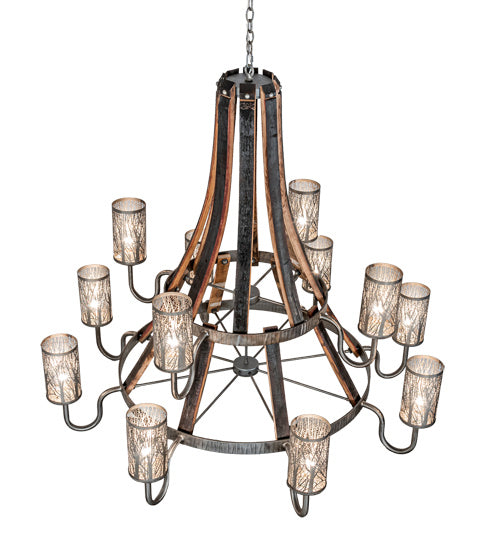 Meyda Tiffany Barrel Stave 221525 Chandelier Light - Steel,Natural Wood