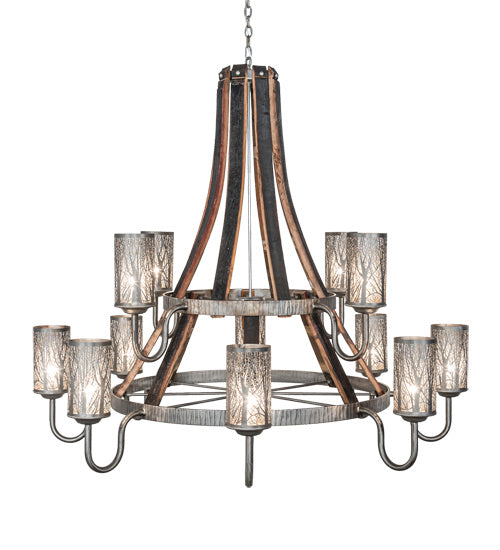 Meyda Tiffany Barrel Stave 221525 Chandelier Light - Steel,Natural Wood
