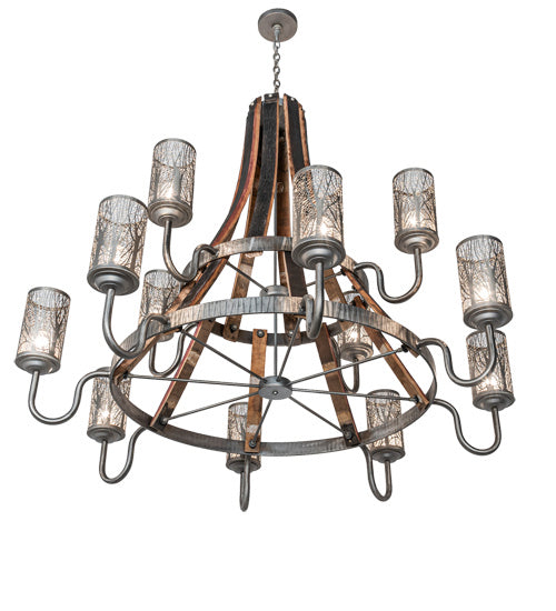Meyda Tiffany Barrel Stave 221525 Chandelier Light - Steel,Natural Wood