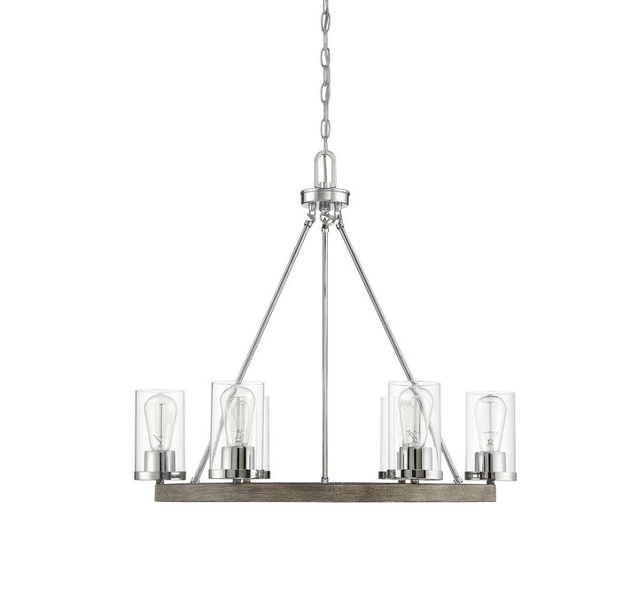 Meridian Mchan M10070GWCH Chandelier Light - Greywood Chrome