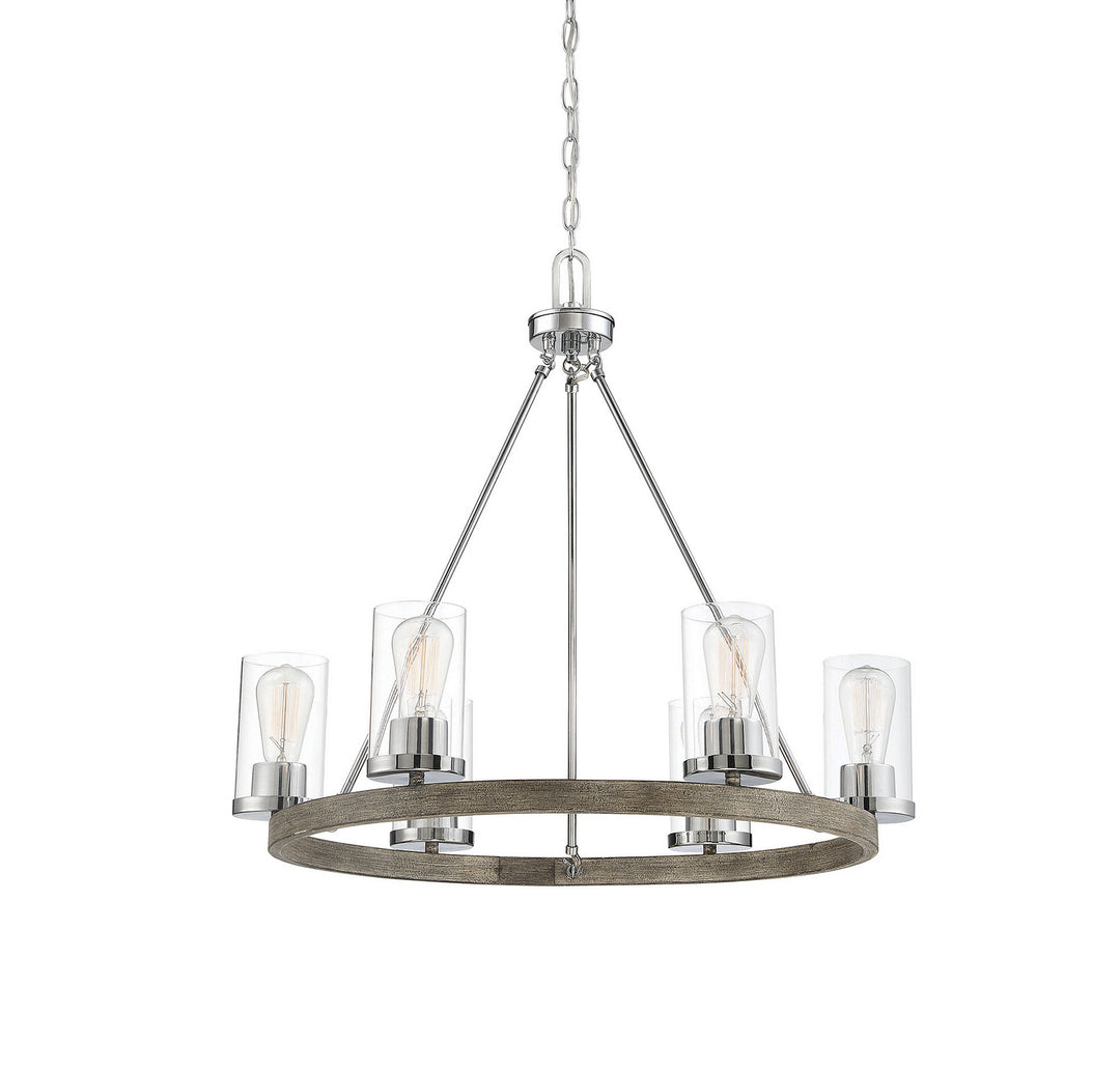 Meridian Mchan M10070GWCH Chandelier Light - Greywood Chrome
