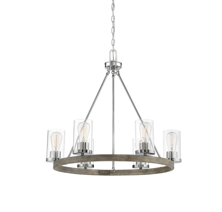 Meridian Mchan M10070GWCH Chandelier Light - Greywood Chrome