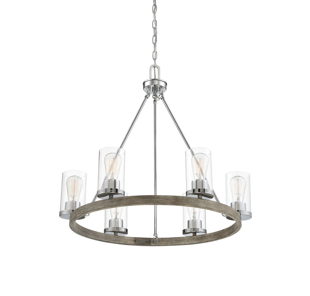 Meridian Mchan M10070GWCH Chandelier Light - Greywood Chrome