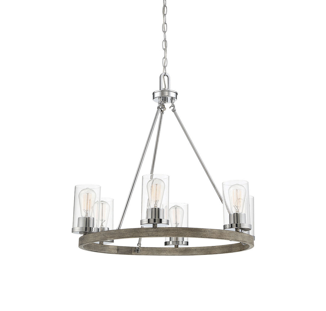 Meridian Mchan M10070GWCH Chandelier Light - Greywood Chrome