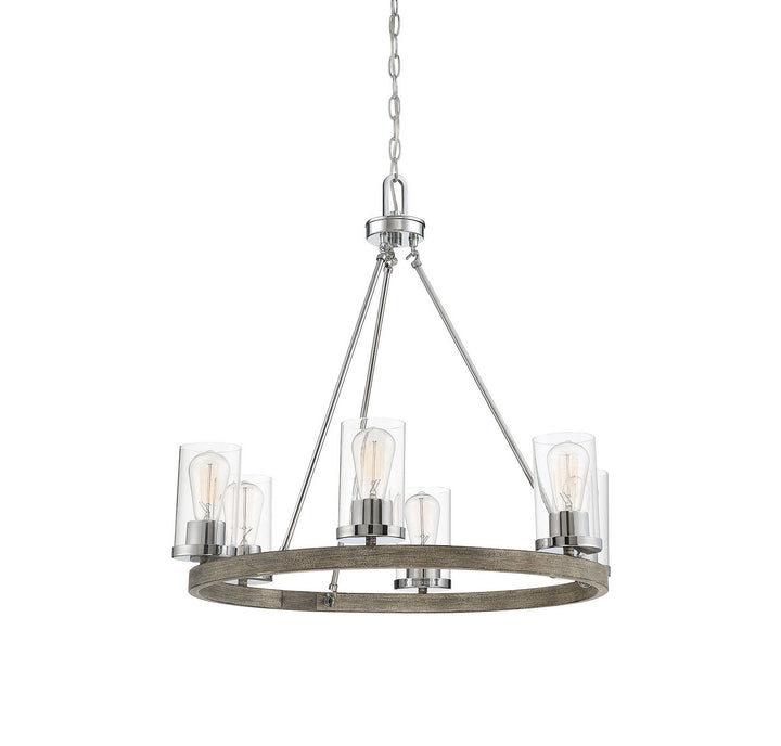 Meridian Mchan M10070GWCH Chandelier Light - Greywood Chrome