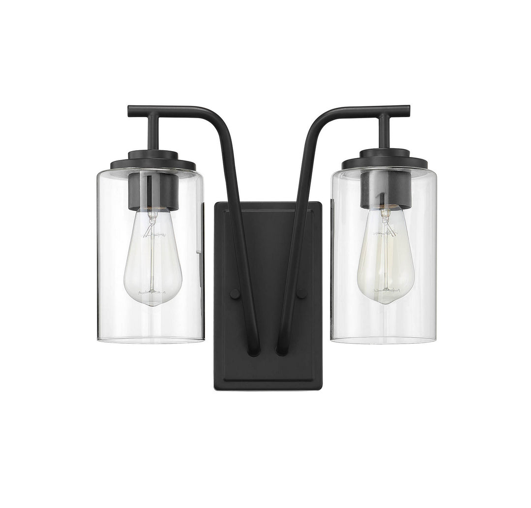 Meridian Lighting M50042BK Moutd Two Light Outdoor Wall Sconce Outdoor Black