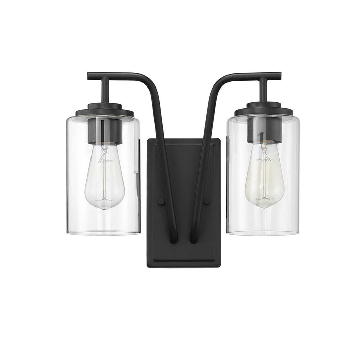 Meridian Lighting M50042BK Moutd Two Light Outdoor Wall Sconce Outdoor Black