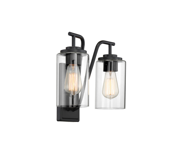 Meridian Lighting M50042BK Moutd Two Light Outdoor Wall Sconce Outdoor Black