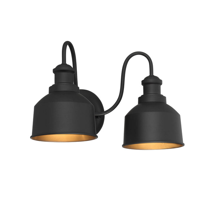 Meridian Lighting M50047BK Moutd Two Light Outdoor Wall Sconce Outdoor Black