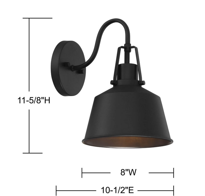 Meridian Lighting M50049BK Moutd One Light Outdoor Wall Sconce Outdoor Black