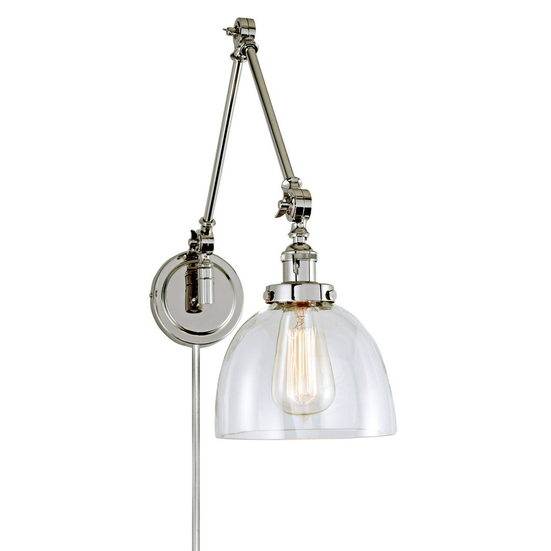 Jvi Designs Lighting 1257-15 S5 Soho One Light Swing Arm Wall Sconce Lamp Polished Nickel