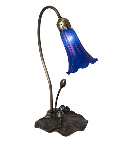 Meyda Tiffany Lighting 13739 Blue One Light Accent Lamp Lamp Bronze / Dark