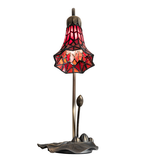 Meyda Tiffany Lighting 188683 Stained Glass Pond Lily One Light Accent Lamp Lamp Bronze / Dark