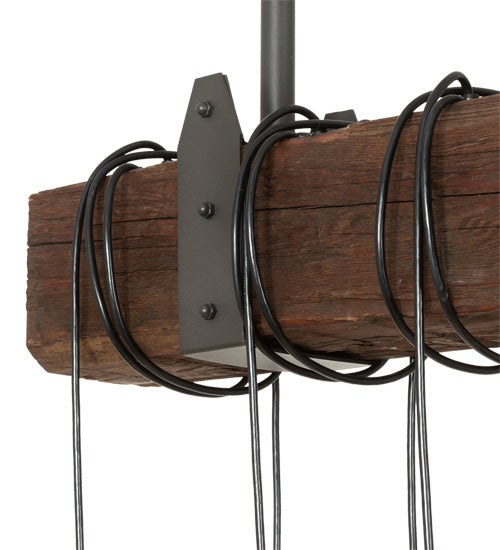 Meyda Tiffany Wood Beam 198209 Pendant Light - Natural Wood, Wrought Iron