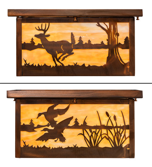 Meyda Tiffany Deer At Lake 224116 Ceiling Light - Vintage Copper