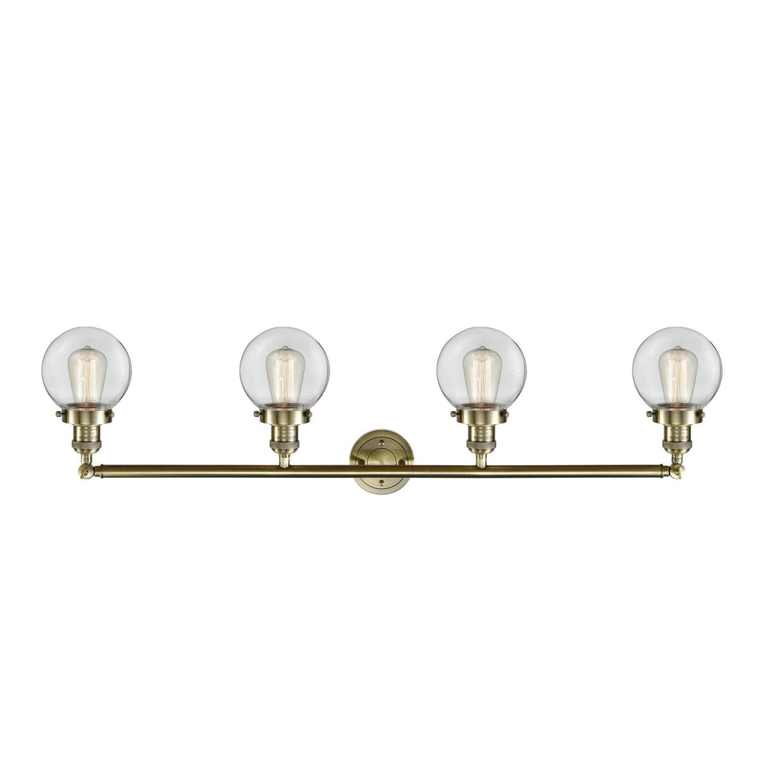 Innovations Franklin Restoration 215-AB-G202-6 Bath Vanity Light 42 in. wide - Antique Brass