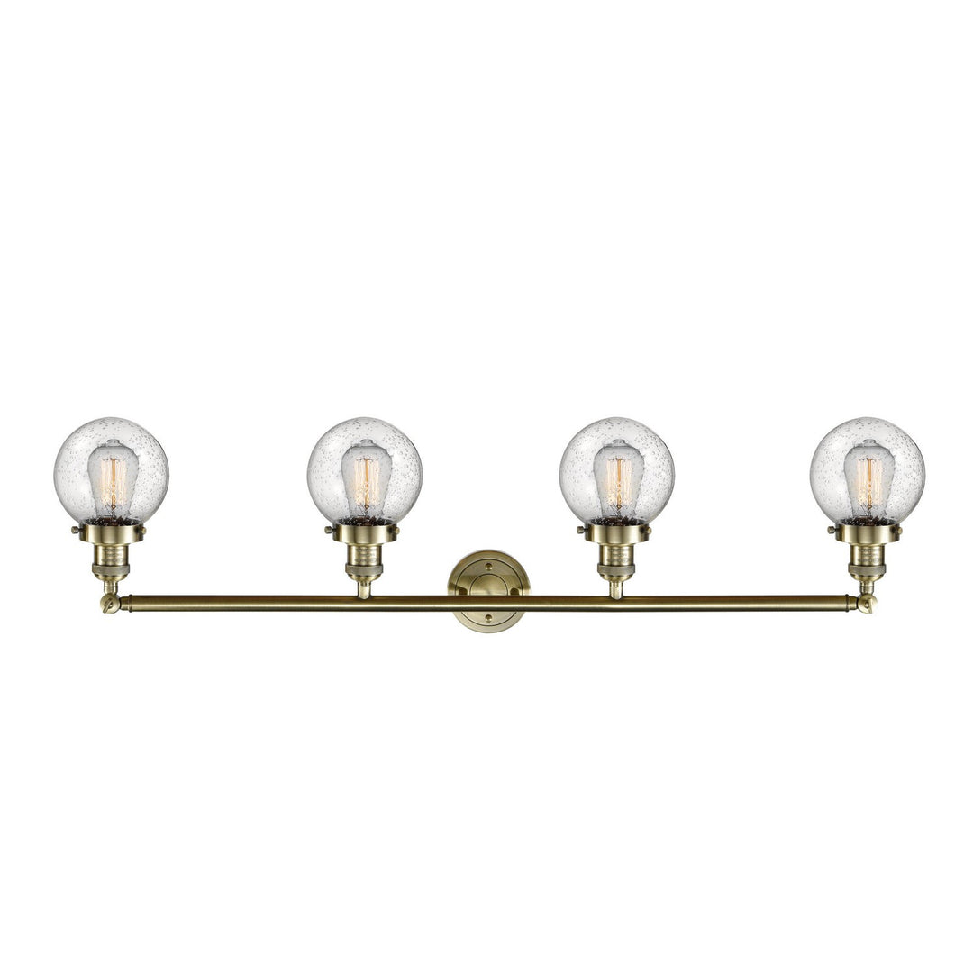 Innovations Franklin Restoration 215-AB-G204-6-LED Bath Vanity Light 42 in. wide - Antique Brass