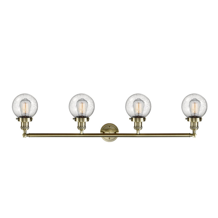 Innovations Franklin Restoration 215-AB-G204-6-LED Bath Vanity Light 42 in. wide - Antique Brass