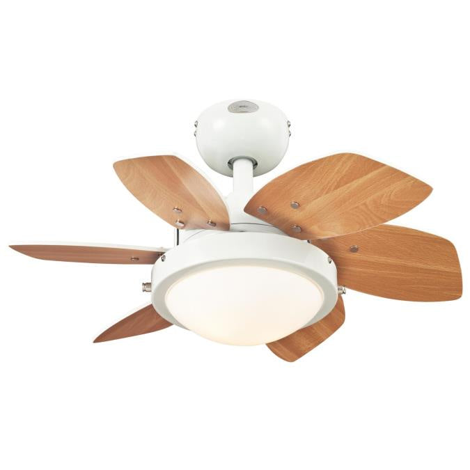 Westinghouse Quince 7224700 Ceiling Fan - White, White / Beech/