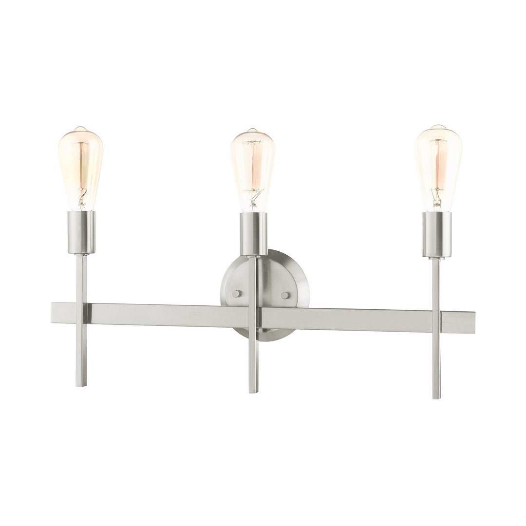 Livex Prague 13883-91 Bath Vanity Light 24 in. wide - Brushed Nickel