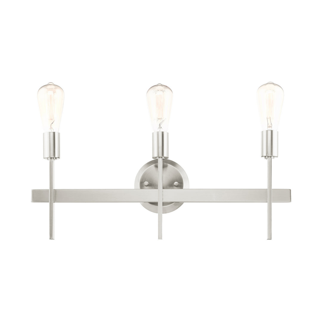 Livex Prague 13883-91 Bath Vanity Light 24 in. wide - Brushed Nickel