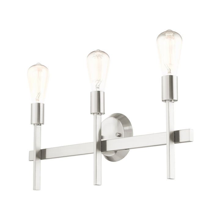 Livex Prague 13883-91 Bath Vanity Light 24 in. wide - Brushed Nickel