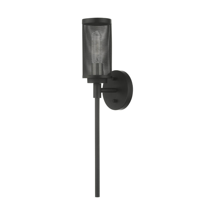 Livex Industro 14121-04 Wall Sconce Light - Black w/ Brushed Nickels