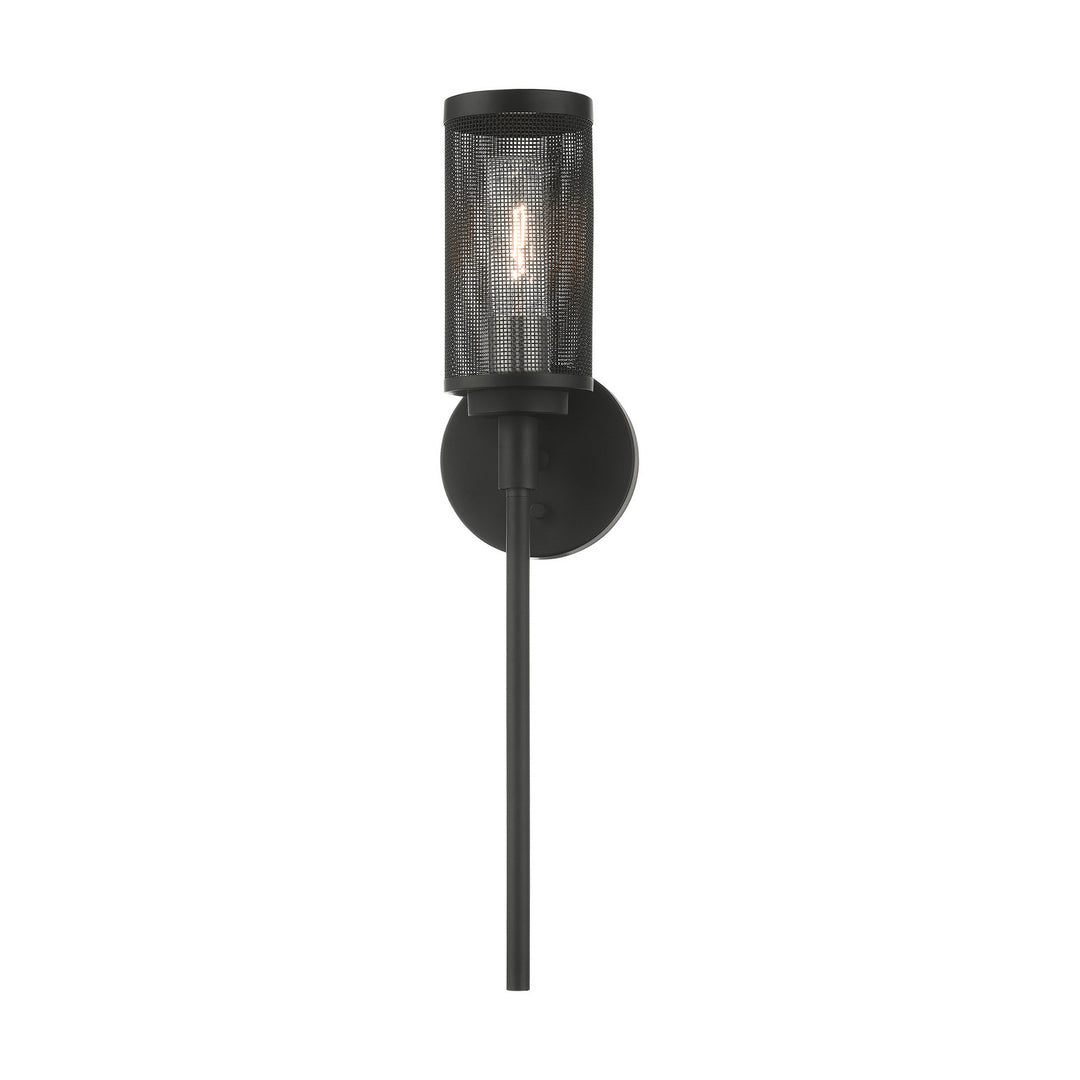 Livex Industro 14121-04 Wall Sconce Light - Black w/ Brushed Nickels