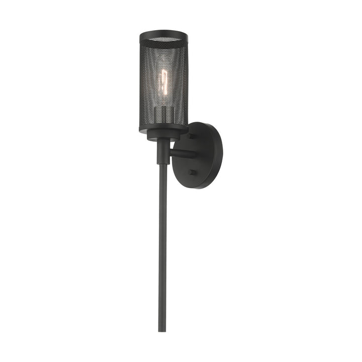 Livex Industro 14121-04 Wall Sconce Light - Black w/ Brushed Nickels