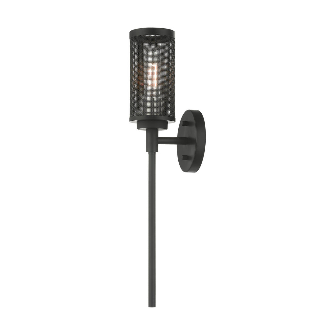 Livex Industro 14121-04 Wall Sconce Light - Black w/ Brushed Nickels