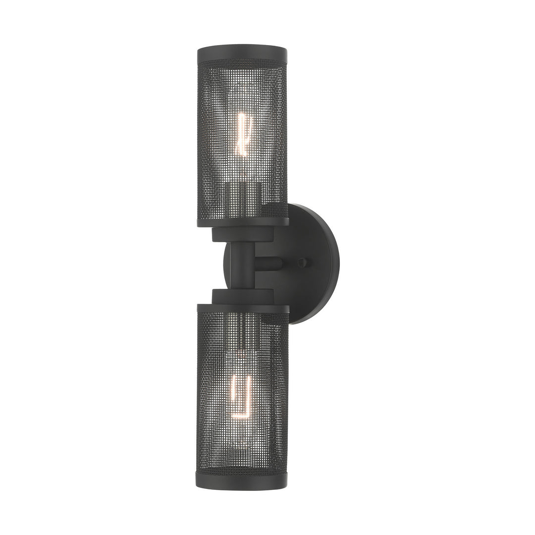 Livex Industro 14122-04 Wall Sconce Light - Black w/ Brushed Nickels